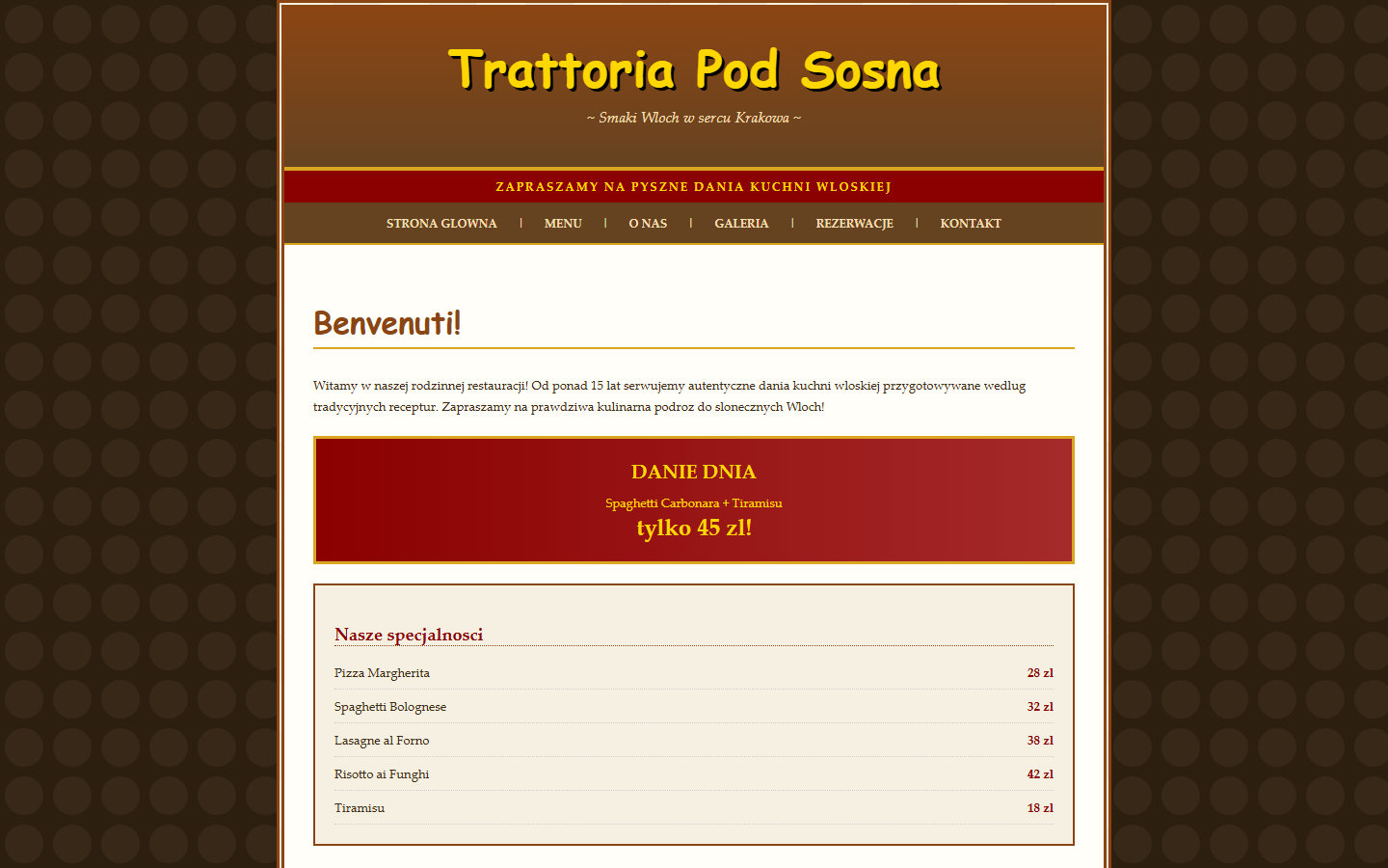 Stara strona restauracji